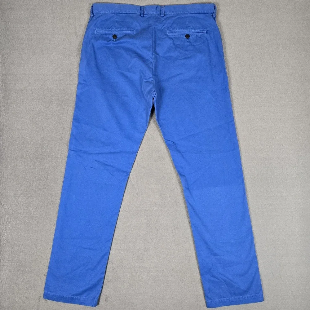Club Monaco Pants Mens 36x34 Kennedy Classic Fit Chino Button Fly Blue NWT